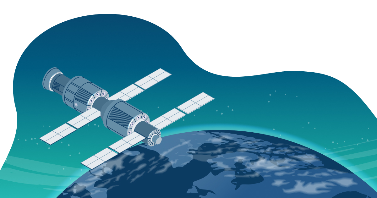 satellite en orbite autour de la terre 