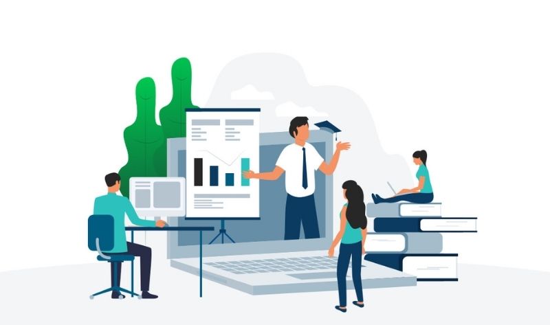 illustration enseignement en ligne